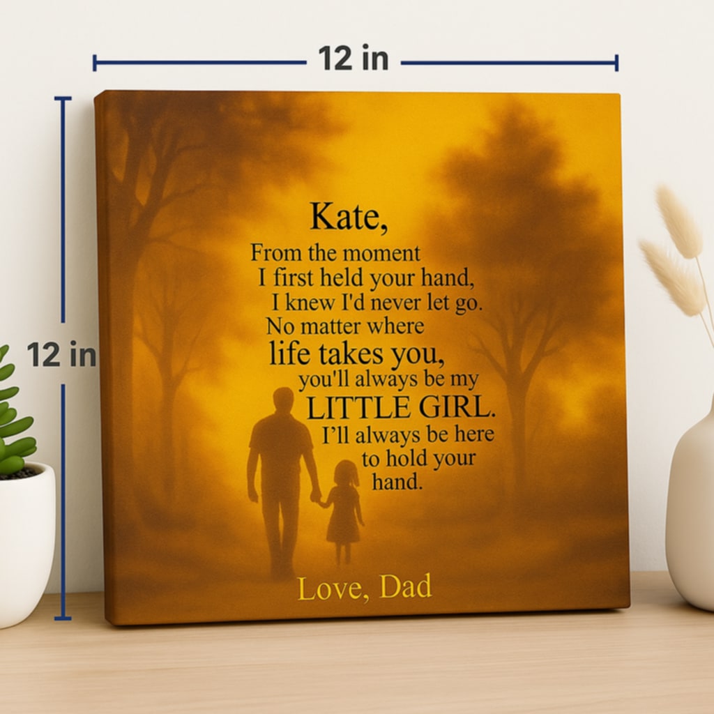 Dad & Daughter Hand in Hand Canvas Gift