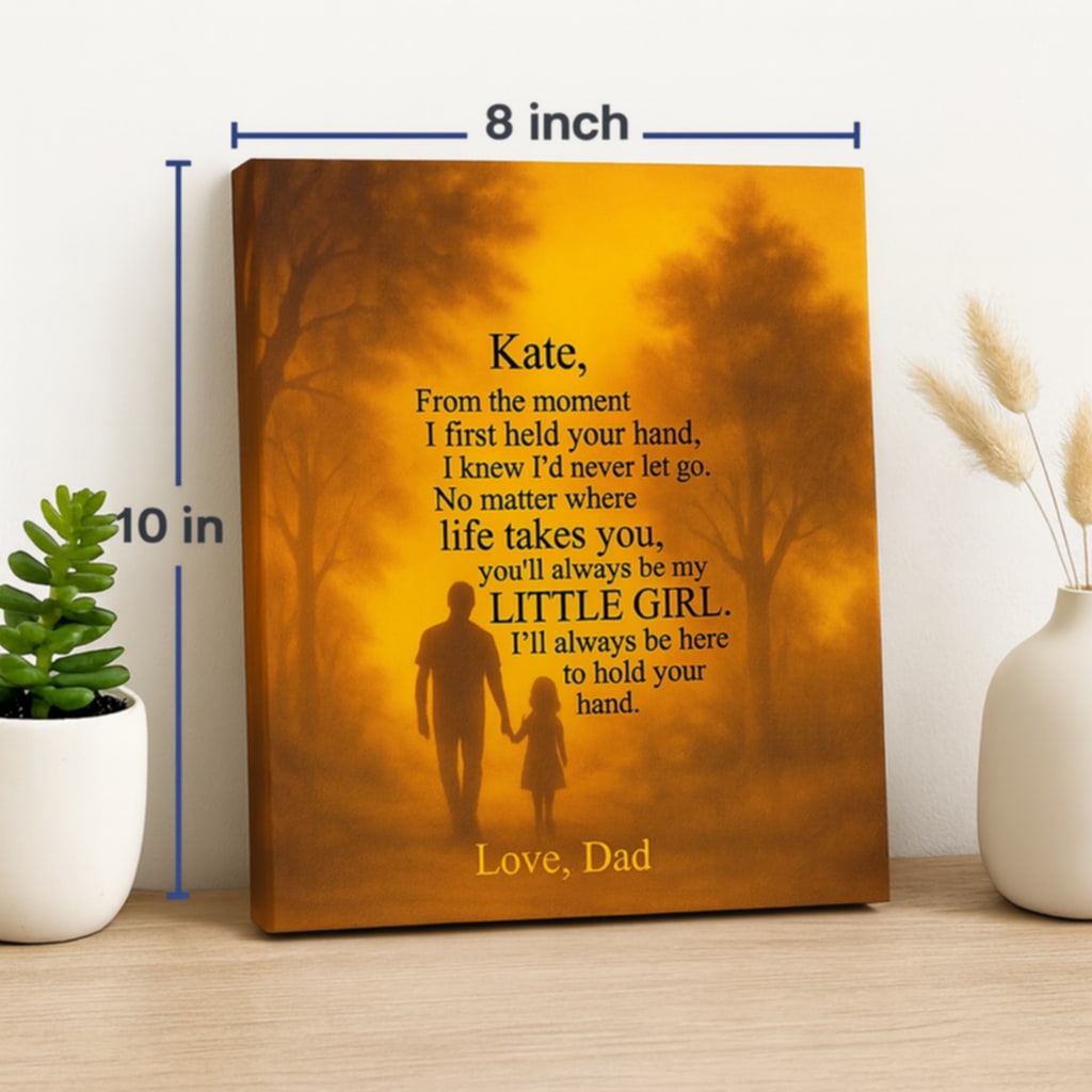 Dad & Daughter Hand in Hand Canvas Gift