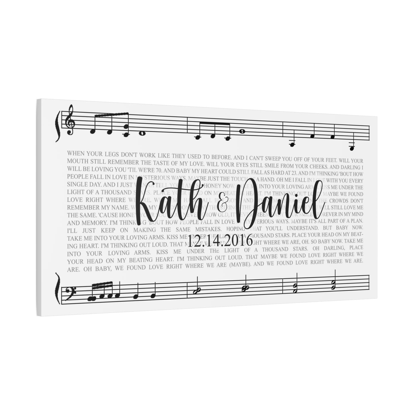 Theme Song Lyrics Personalized Canvas Wrap