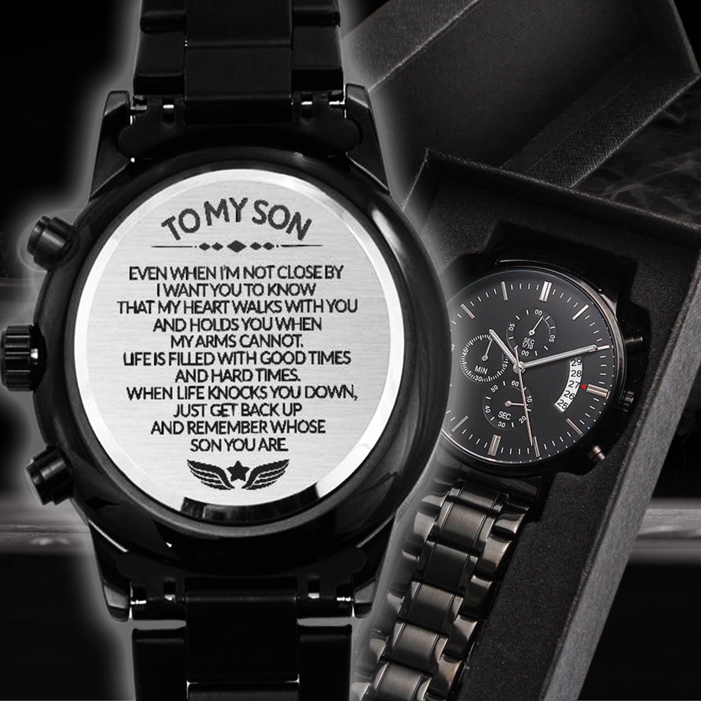 To My Son Premium Love Letter Chronograph Watch Gift - Vexa Style