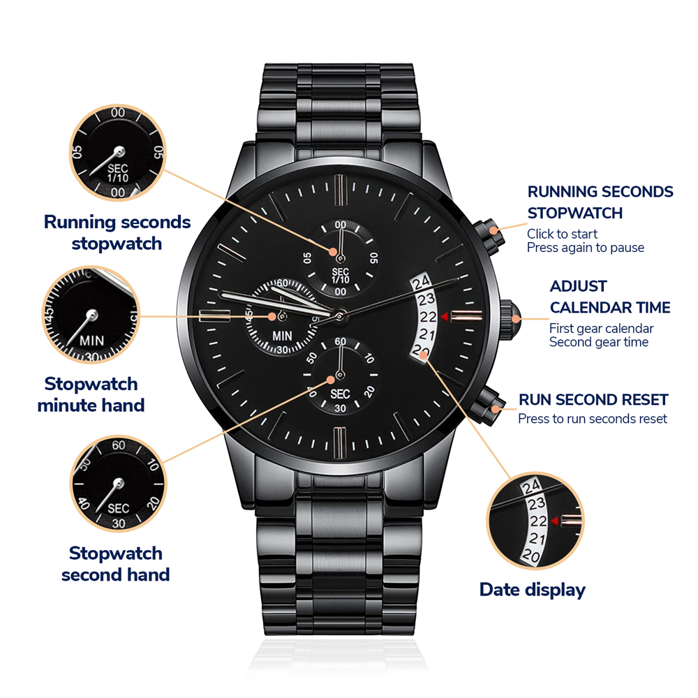 To My Son Premium Love Letter Chronograph Watch Gift - Vexa Style