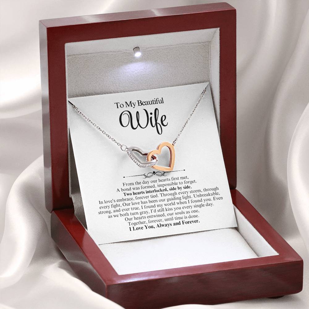 To My Wife Personalized Interlocking Hearts Gift - Vexa Style