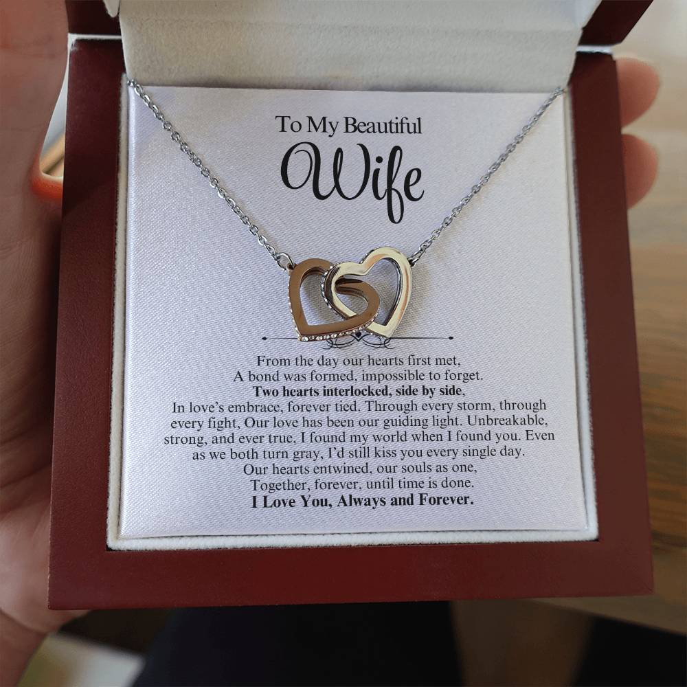 To My Wife Personalized Interlocking Hearts Gift - Vexa Style