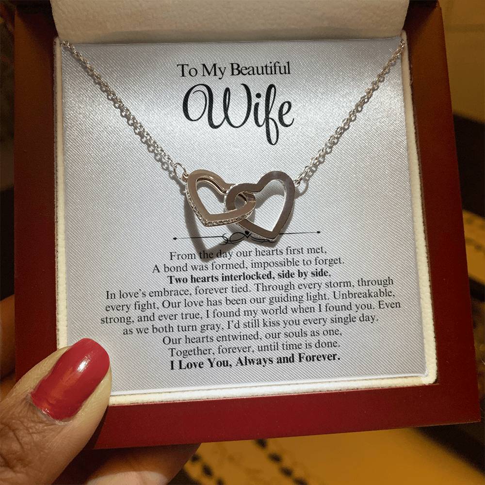 To My Wife Personalized Interlocking Hearts Gift - Vexa Style