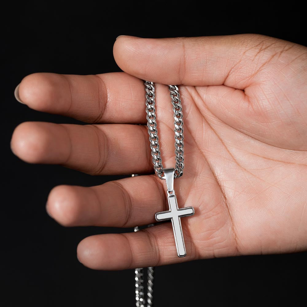 To My Son - Artisan Cross on Cuban Link Chain
