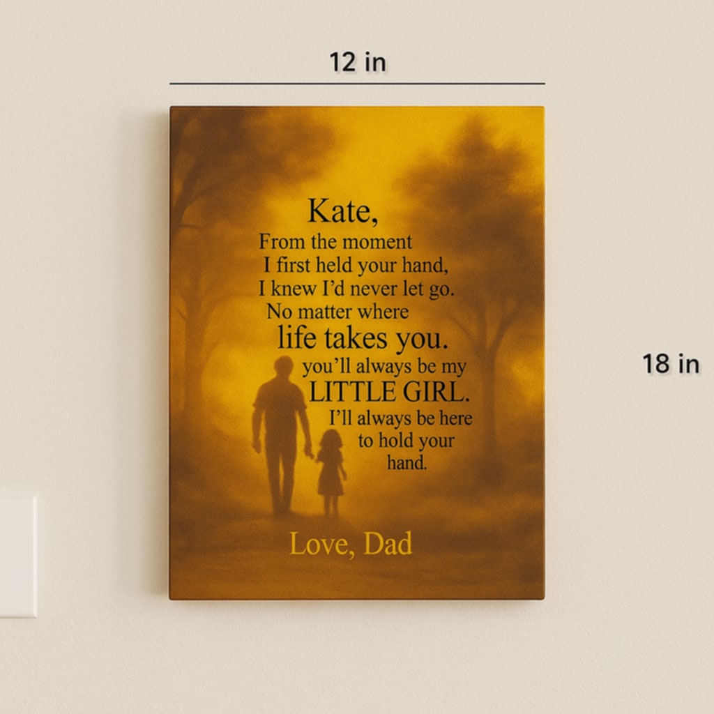 Dad & Daughter Hand in Hand Canvas Gift