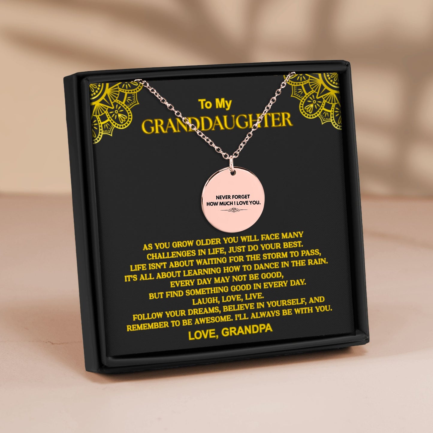 To My Granddaughter Never Forget Necklace