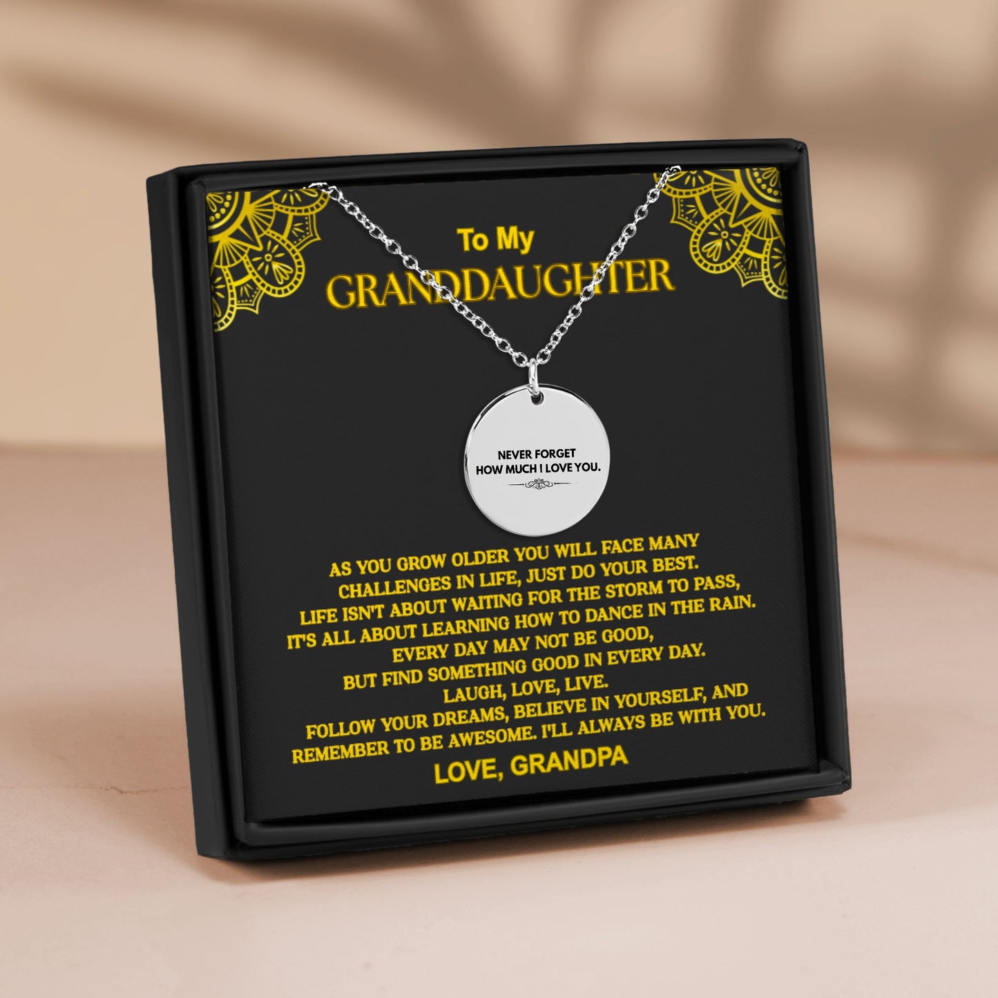 To My Granddaughter Never Forget Necklace
