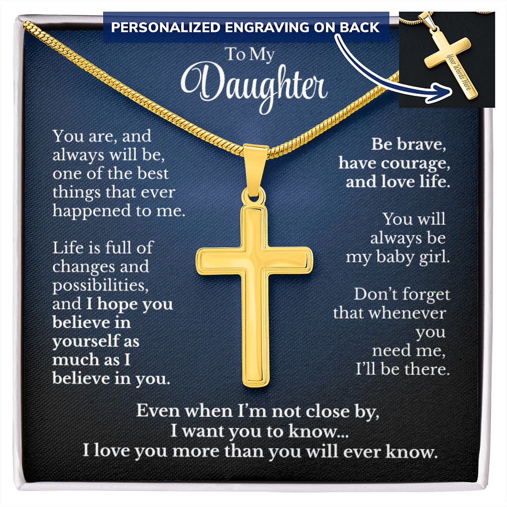 Personalized Gift For Daughter Artisan Cross Necklace