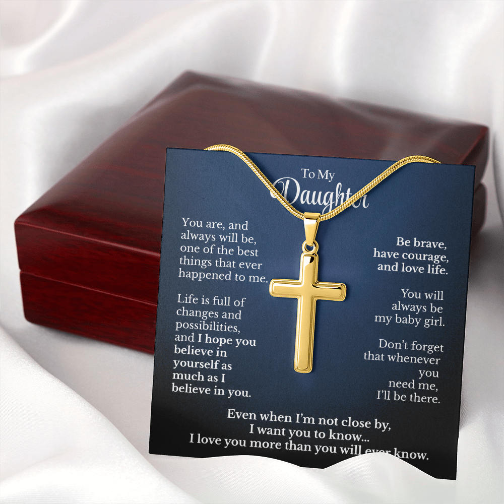 Personalized Gift For Daughter Artisan Cross Necklace