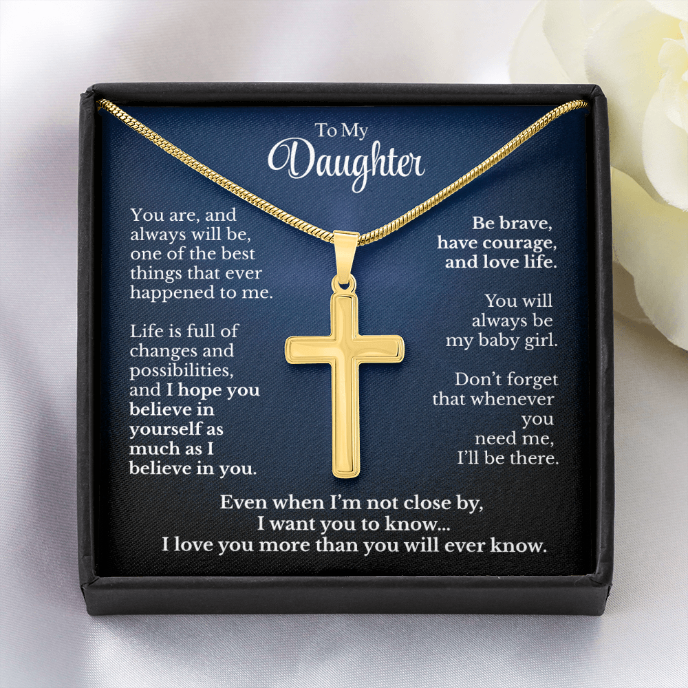 Personalized Gift For Daughter Artisan Cross Necklace