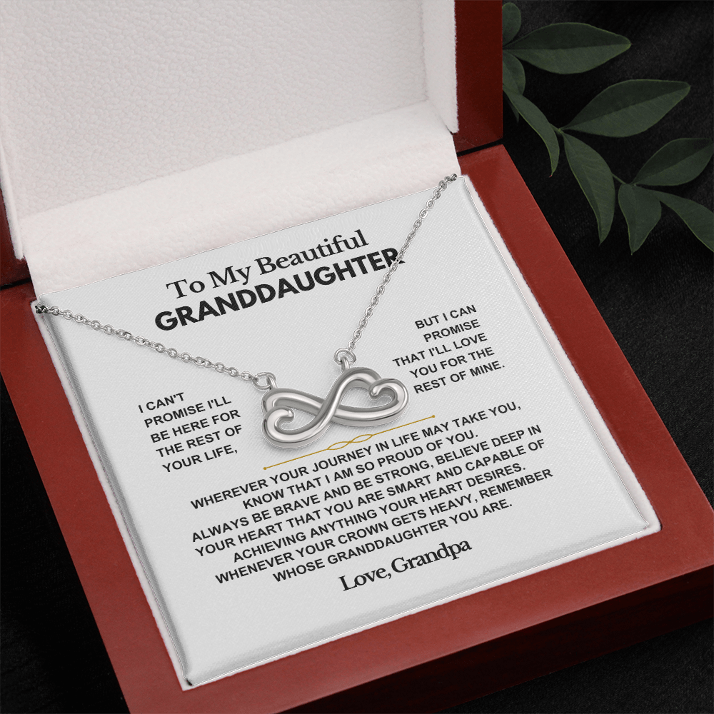 Granddaughter Infinity Hearts Gift Necklace