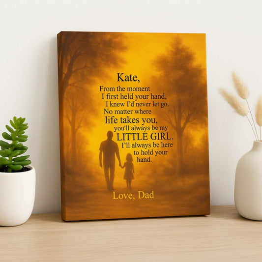 Dad & Daughter Hand in Hand Canvas Gift