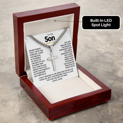 To My Son - Artisan Cross on Cuban Link Chain