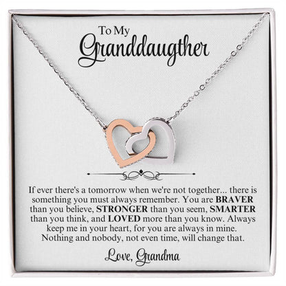 To My Grand Daughter Interlocking Love Heart Gift