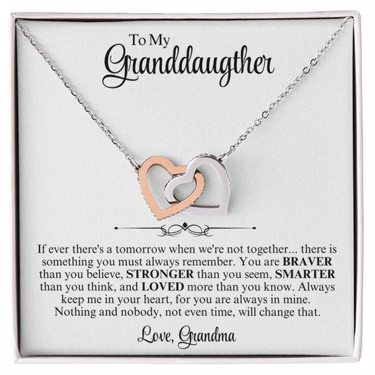 To My Grand Daughter Interlocking Love Heart Gift