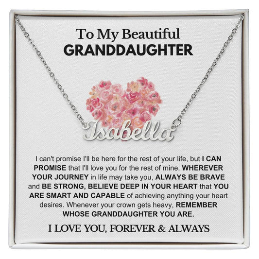 Personalized Name Necklace Granddaughter Love Letter Gift