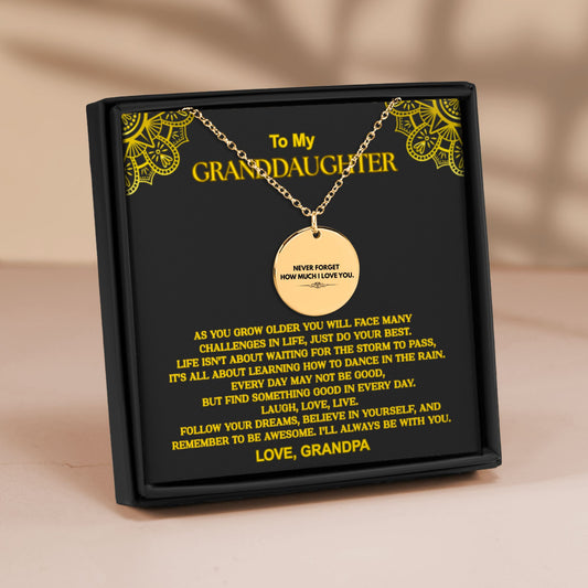 To My Granddaughter Never Forget Necklace