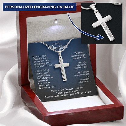 Personalized Gift For Daughter Artisan Cross Necklace