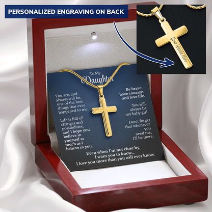 Personalized Gift For Daughter Artisan Cross Necklace